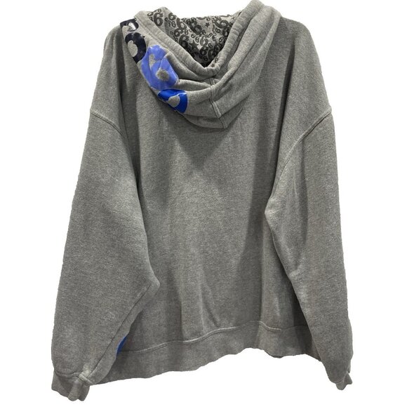 Gino Green Global Hooded Sweatshirt Mens 4XL Gray Hoodie Graphic Print Full Zip - Picture 6 of 9